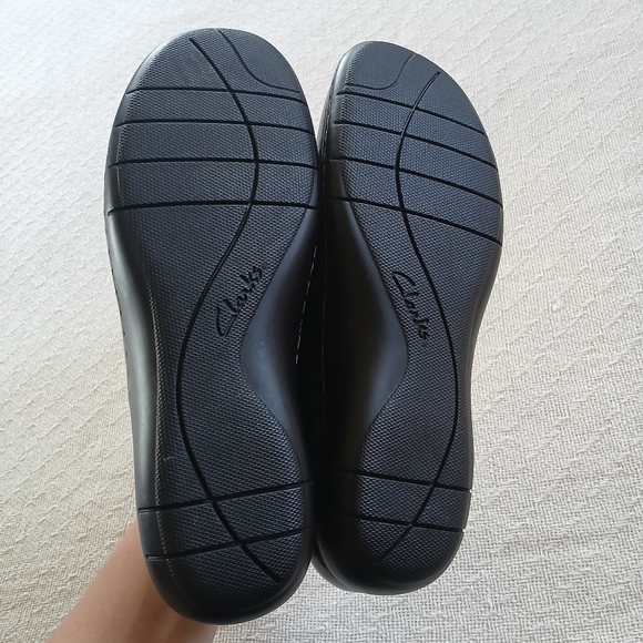 clarks ♡ croc bayou leather loafers black 9.5 work casual - Picture 6 of 7